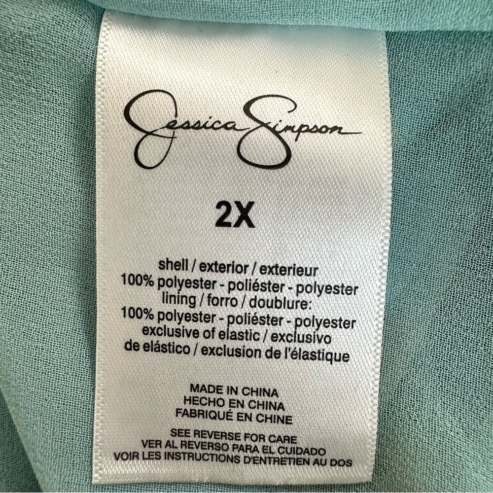 Jessica Simpson Plus Size Floral Sleeveless Maxi Dress - Light Blue - Picture 6 of 7